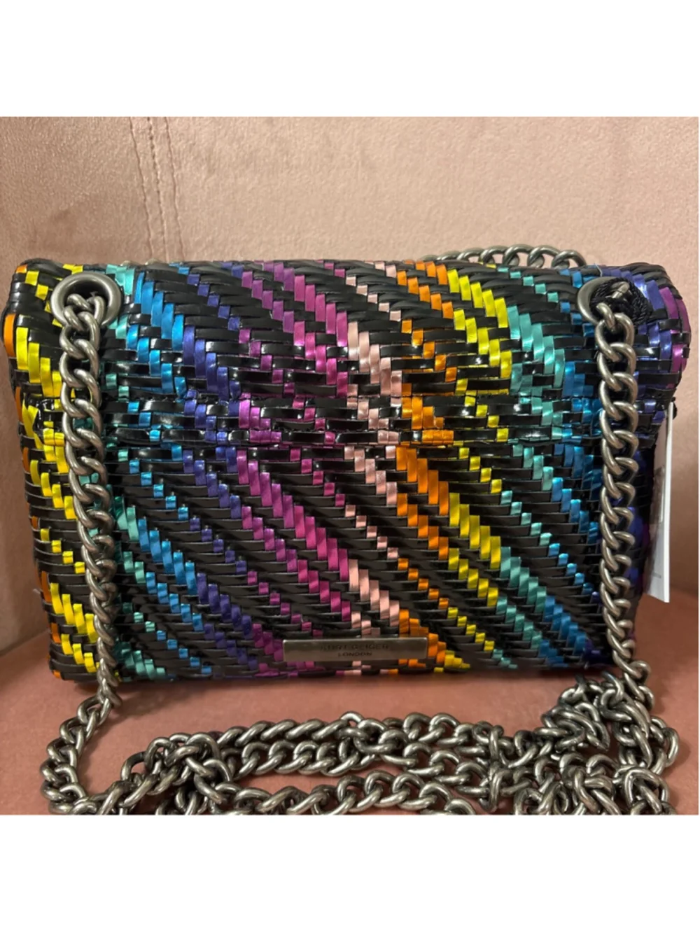 Kurt Geiger Kensington Rainbow Woven Purse Mini